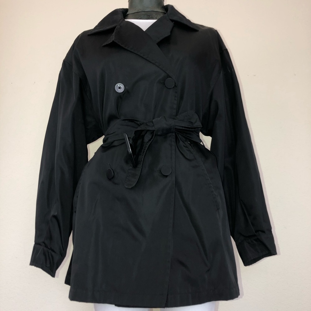 Prada 90’s Black Double-Breasted Belted Jacket - Picture 3 of 8